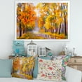 thumbnail image 3 of Designart 'Forest Full Of Fallen Leaves In Autumn Along River' Lake House Framed Art Print, 3 of 4