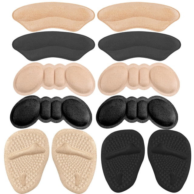 Viybtue 6 pares de almohadillas para zapatos de mujer: talón y metatarso