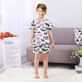 thumbnail image 7 of Bats Purple Hearts Pattern Summer Pajama Set Soft Cotton Short Sleeve Sleepwear 2PCS Pajama Sets Breathable Lounge Set Size 10Y, 7 of 7