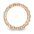 thumbnail image 2 of 14K Rose Gold Ring Band Eternity Diamond Round Polished Shared Prong 3ct , Size 8, 2 of 4