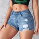 thumbnail image 2 of Ploknplq Shorts for Women,Jean Shorts Womens,Denim Shorts Women,Denim Shorts High Waisted Ripped Stretchy Denim Hot Short,Jean Shorts Womens High Waisted,Boyfriend Shorts for Women Blue 1 M, 2 of 8