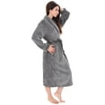 thumbnail image 2 of Simplicity Unisex Plush Spa Hotel Kimono Bath Robe Bathrobe Sleepwear Steel Grey, 2 of 4