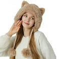thumbnail image 2 of Women's Knit Hat with Cat Ears Fashionable Winter Wool Hat for Warmth and Style, 2 of 4