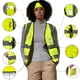 thumbnail image 2 of Chaleco de seguridad A-SAFETY para mujer, reflectante de alta visibilidad, 7 bolsillos, color amarillo L, 2 of 5