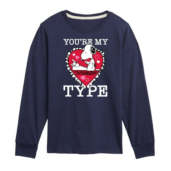 Peanuts - You're My Type - Toddler And Youth Long Sleeve Graphic T-Shirt