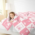 thumbnail image 4 of Feelyou Modern Golf Sport Full Size Comforter Sets, Pink Patchwork Buffalo Bedding Comforter Set, Teens Kids Boys Girls Reversible Bedding Sets, Luxury Bedroom Decor, 3-Piece, 4 of 8
