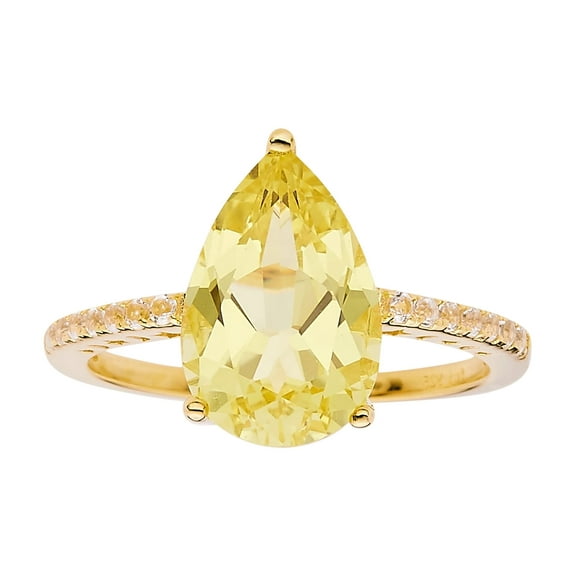 Yellow Sapphire Teardrop Statement Ring