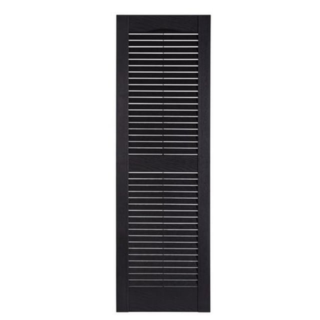 Perfect Persiennes IL501555002 Premier Persienne Extérieure Décorative, Noir - 15 x 55 Po