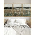 thumbnail image 5 of Drsoum Large 24x36in3pcs Natural Framed Vintage Meadow Sea of Flower Wall Prints Classic Retro Farmhouse Landscape Wall Art Rustic Decorations for Living room Bedroom, 5 of 6