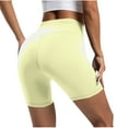 thumbnail image 5 of CheerKidz Yoga Biker Workout Shorts for Women's Summer Solid Color Elastic High Waist Lift The Hip Yoga Shorts Stretch Short Pants(Yellow,XL), 5 of 5