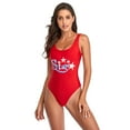 thumbnail image 4 of SWSMCLT Women's One Piece Swimsuit Sexy Swimming Tank Bathing Suit Racerback Sports Swimsuit Beach Backless Short Red 8, 4 of 4