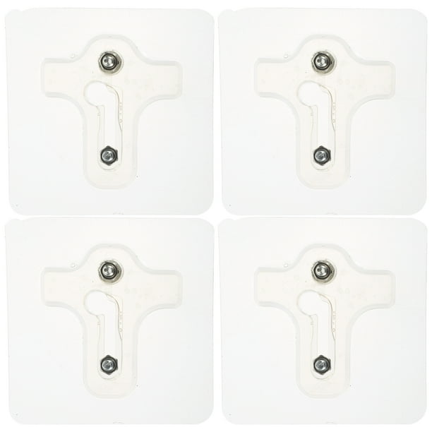 4 ganchos adhesivos ajustables para tuercas, sin perforaciones ni costuras.