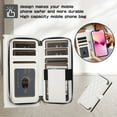 thumbnail image 3 of SaniMore for iPhone 14 Buisness Case, Zipper Purse [Card Holders] Magnetic Clasp Kickstand Wrist/Crossbody Chain Lanyard PU Leather Wear-resistant Full Body Protective Wallet Shell, White, 3 of 9