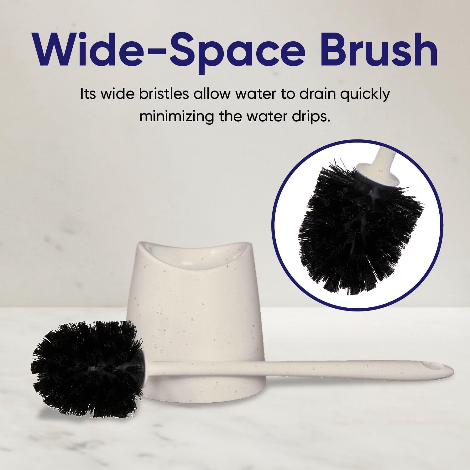 Toilet Brush Cleaner and Holder, Eco-Friendly Toilet Bowl Cleaner Brush with Scrubbing Wand, Brush and Storage Caddy for Easy Bathroom Cleaning, 3-Pack