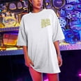 thumbnail image 2 of Ichuanyi Women Oversized T-Shirts Slogan Graphic Drop Shoulder O-Neck Short Sleeve Tees Blouse Plus Size Loose Pullover Tops, 2 of 9