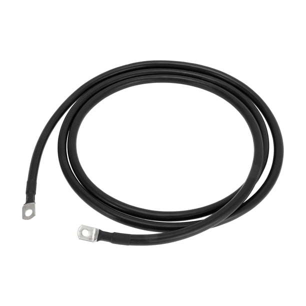 Unique Bargains 1 Pc Cable Inversor de Batería Cable de Batería 3/8" 5/16" Lug 1/0 AWG Gauge 10FT Negro Cobre Estañado