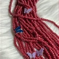 thumbnail image 3 of Red Waist Beads with Butterfly Charms, 3 of 5