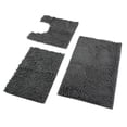 thumbnail image 3 of Chenille Shag Bath Rugs 3 Piece Shaggy Bathroom Mat Set, Soft Plush Luxury, Absorbent, Non-Slip, 1 Large, 1 Contour, 1 Small, 3 of 9