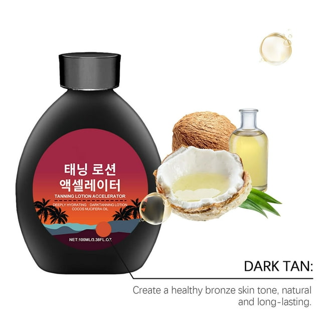 Loción bronceadora oscura natural con DHA y tirosina para pieles sensibles, autobronceador de acción rápida con aloe vera, ácido hialurónico y antioxidantes, humectante corporal de bronceado gradual
