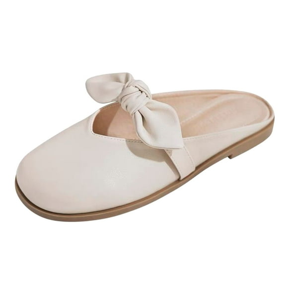 TOWED22 Women's Flats Comfort Slip on Flat Ballerina Square Toe Ballet Shoes(Beige,8)
