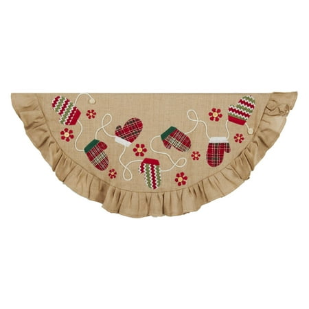 UPC 086131332388 product image for Kurt Adler 48 in. Tan and Red Applique and Embroidery Tree Skirt | upcitemdb.com