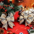 thumbnail image 3 of BlinkLLX 4 Pieces Christmas Burlap Plaid Bow Christmas Buffalo Gingham Craft Bows Xmas Tree Decorative Wreath Decor for Crafts Xmas Party Birthday Decor(Black and White,Classic), 3 of 7