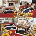 thumbnail image 5 of Cow Sunflowers Area Rugs 5'x8', Washable Small Throw Rugs for Classroom Bedroom, Botanical Floral Leaves Bees Farm Barn Indoor Outdoor Rug Non-Slip Low Pile Carpet Runner Reversible Floor Mats, 5 of 8