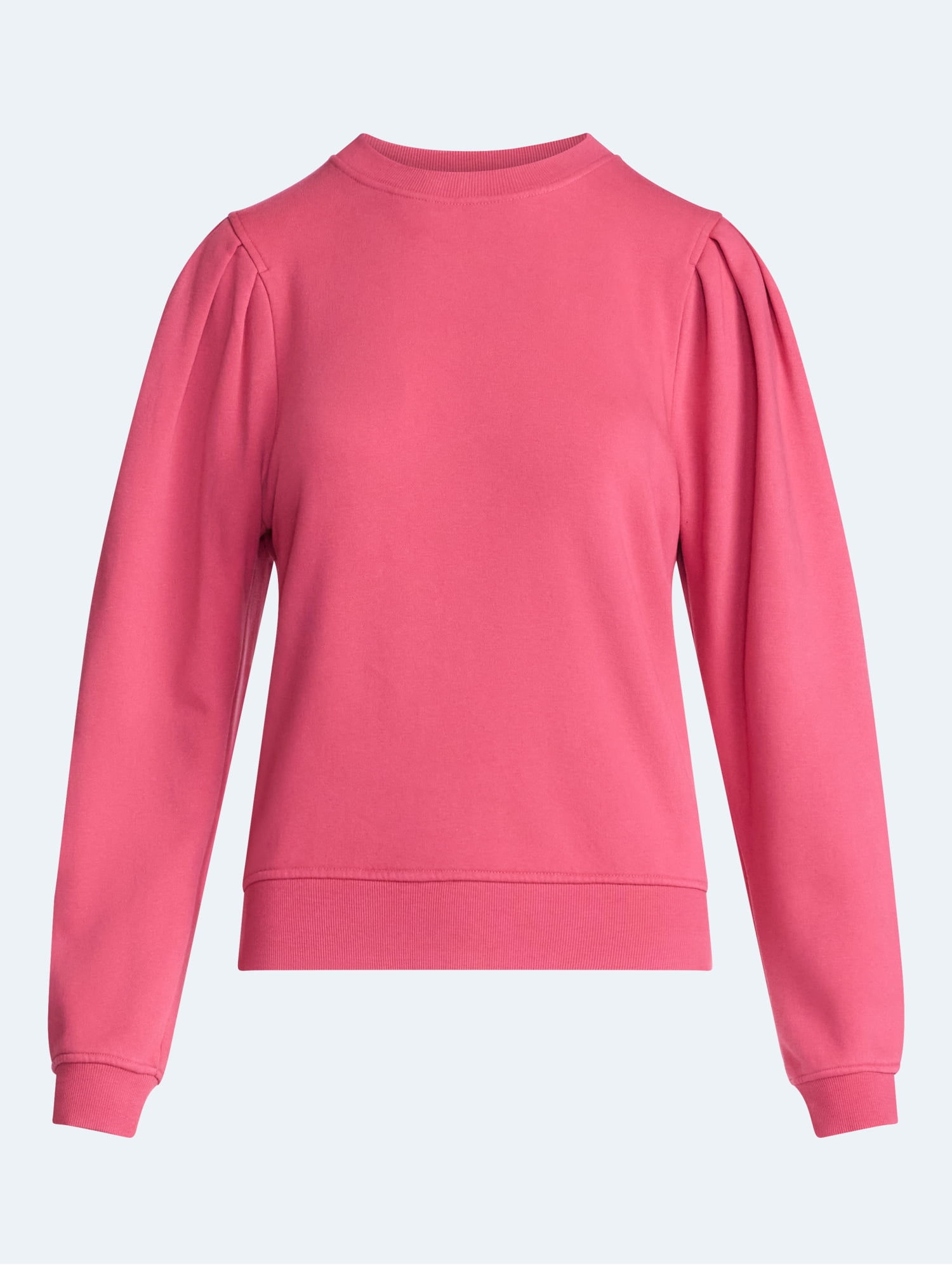 Scoop Women’s and Women's Plus Pleat Shoulder Sweatshirt, Sizes XS-4X