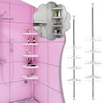 thumbnail image 6 of QHUDLV 4-Tier Adjustable Telescopic Shower Caddy 110-260cm Corner Bathroom Shelf Organizer with Drainage Holes Rust-Proof Stainless Steel & ABS Plastic No-Drill Installation, 6 of 8