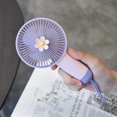 thumbnail image 2 of Smart Handheld Small Fan Cartoon Clear Small Flower 3 Usb Charging Student Gift Rope Small Fan, 2 of 5