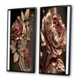 thumbnail image 3 of Designart "Gilded Rose with Vintage Glamour I" Floral Framed Wall Art Set Of 2 - Traditional Pink Framed Canvas Set For Living Room Decor, 3 of 6