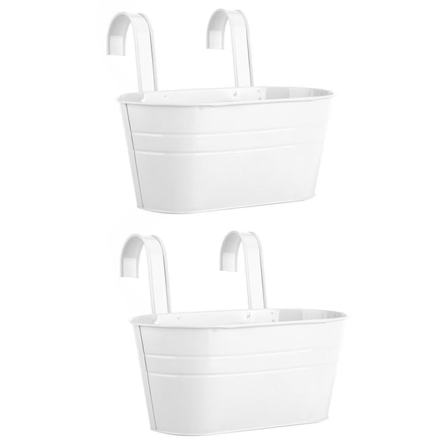 Hanging Flower Pots Hooks 2PCS Garden Tool Metal Iron For Railing Fence Home Decor Detachable Balcony Plant Holder