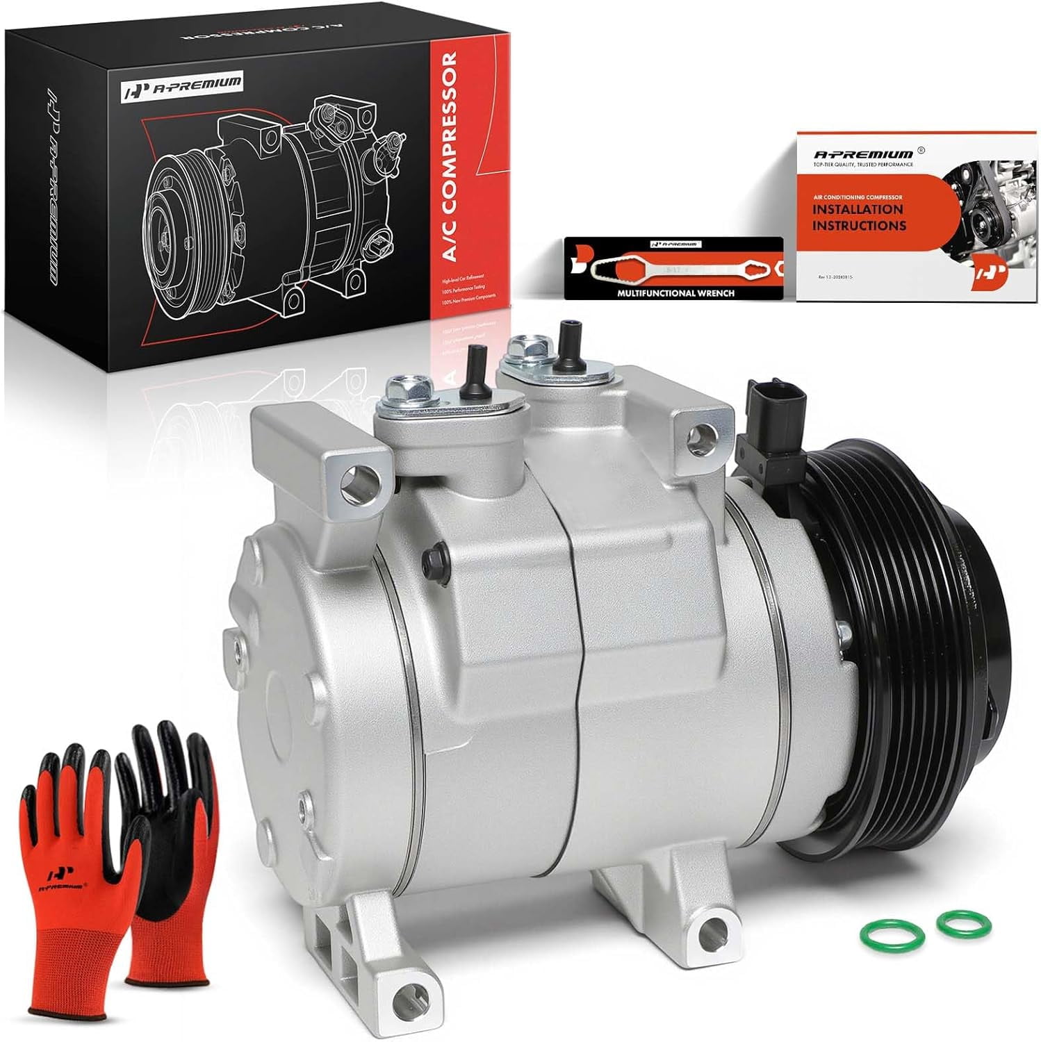 A-Premium Air Conditioner AC Compressor Compatible with Jeep Wrangler 2012-2017, Wrangler JK 2018 & Ram 1500 2013, 3.6L HCC-RS18 AC Compressor with Clutch