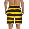 thumbnail image 3 of Kll Bee Stripe Men'S Casual Summer Beach Shorts Hawaiian Shorts With Pockets-Xx-Large, 3 of 9