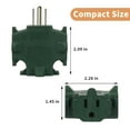 thumbnail image 3 of KitchenKey   3-Outlet Grounding Adapter, Heavy Duty 3 Way Plug Adapter, ETL Listed Grounded Power Tap, 3 Prong Outlet Splitter (Green, 2 Pack), 3 of 14