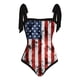 thumbnail image 3 of Traje de baño de dos piezas para mujer, trajes de baño para mujer, bikini de una pieza con cordones, traje de baño estampado del Día de la Independencia, falda larga, conjuntos de dos piezas, traje de, 3 of 4