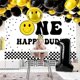 thumbnail image 2 of One Happy Dude Kids Birthday Backdrop for Smiley Face 1st Birthday Photography Background Decorations Kid First Birthday Party Cake Table Banner, 2 of 5