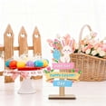 thumbnail image 2 of CoreLiving Easter Bunny Decorations Spring Tiered Tray Decor Set Colorful Wooden Block Signs Rustic Farmhouse Rabbit Table Centerpiece Happy Easter Gift for Home Office Party Indoor, 2 of 9