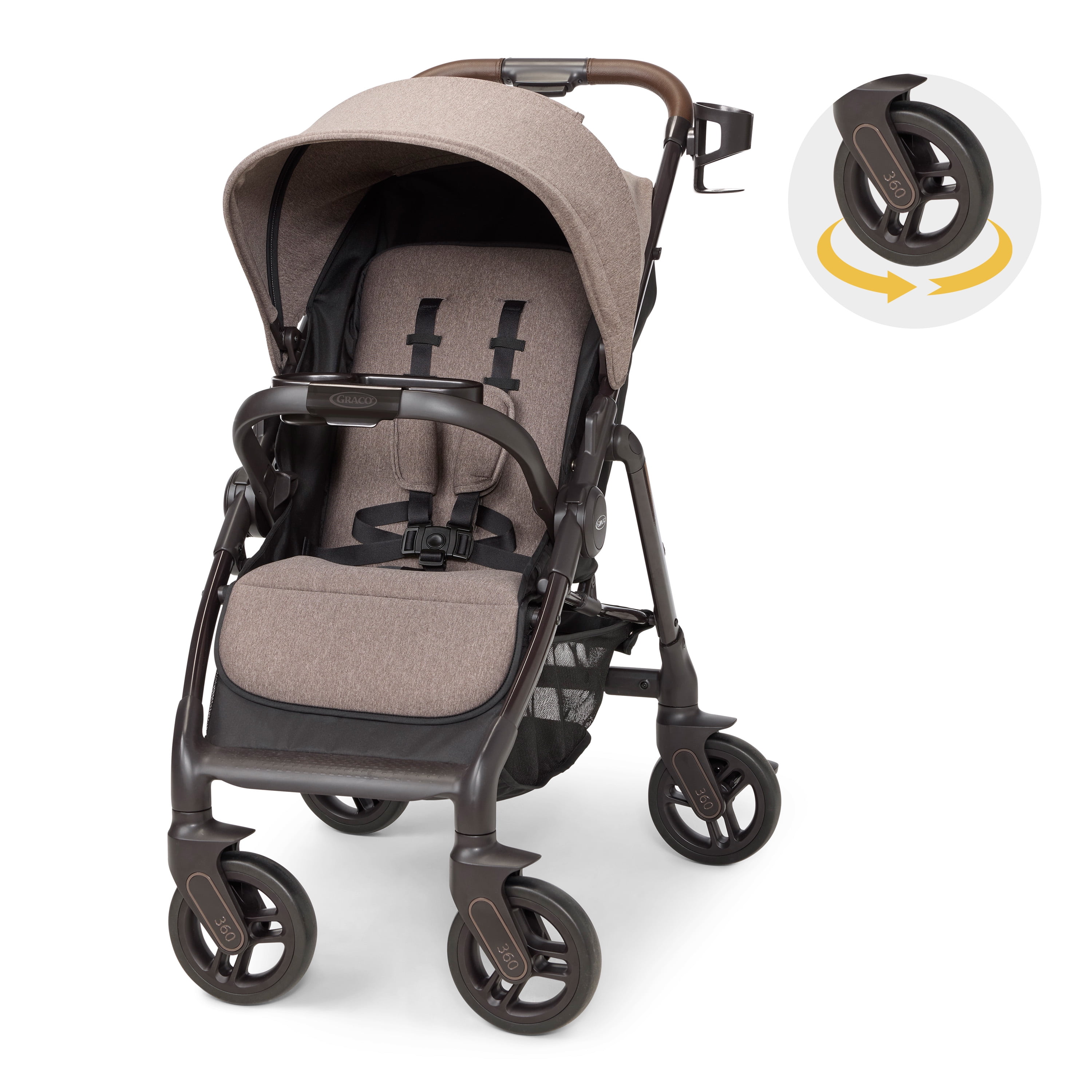 Graco Merge Stroller, 360 Degree Swivel Wheel Travel Stroller