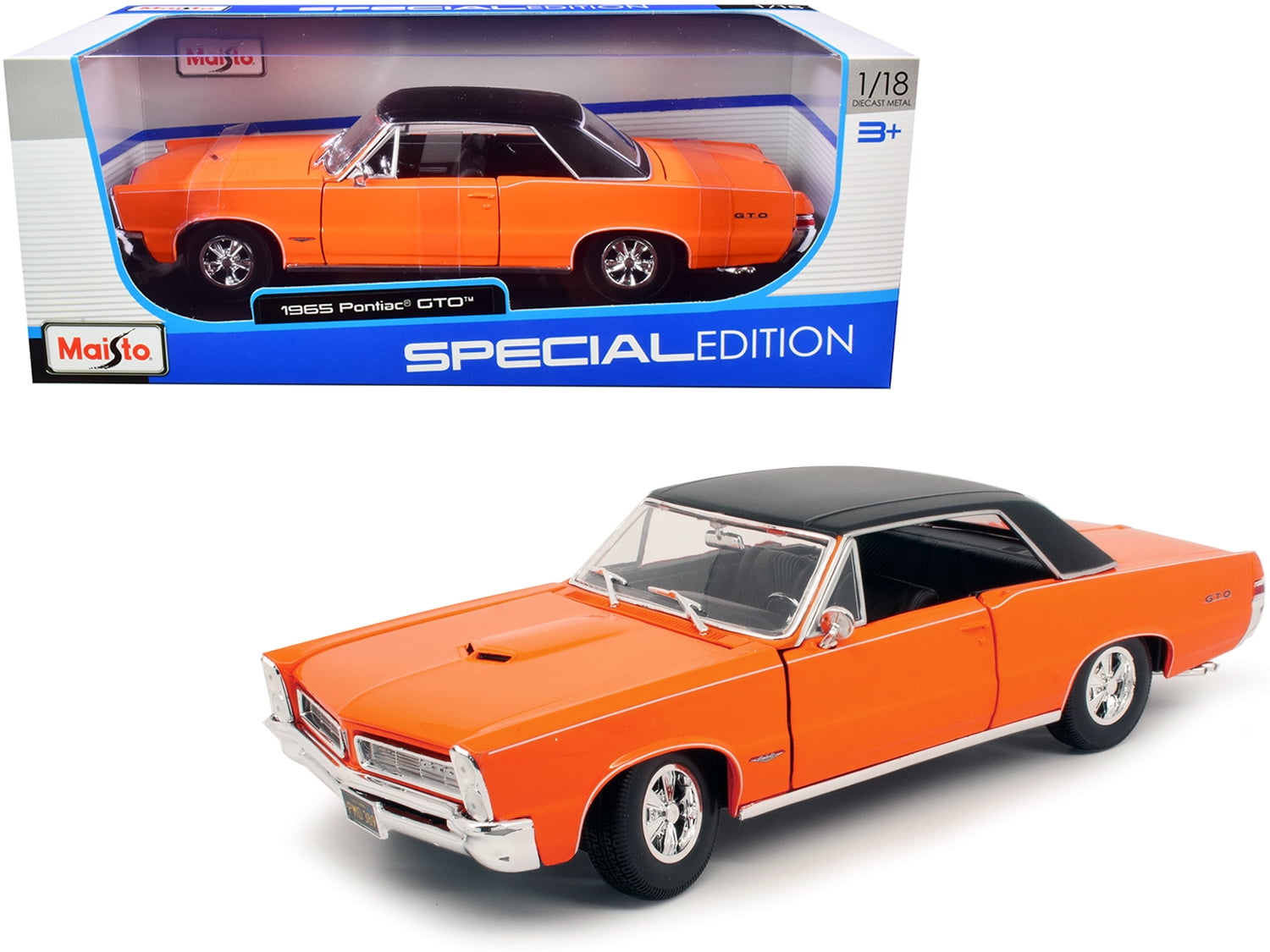 1965 Pontiac GTO Hurst Blue with Black Top 1/18 Diecast