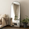thumbnail image 5 of BEAUTYPEAK 65.1"x 25" Arched Full Length Floor Mirror Full Body with Stand,Black, 5 of 10