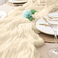 thumbnail image 5 of Yhmxh Cheesecloth Table Runner 35"x118", Boho Table Runner Decor Soft Gauze Rustic Wrinkle Wedding Table Decor for 10ft Table Birthday Party, Baby Shower, Bridal Shower, Home & Event Decor, 5 of 6