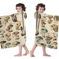 thumbnail image 4 of Brown Mushroom Label Light Pattern Hooded Bath Towel，60"x35" for Ages 3 To 12 Kids, Quick Dry Lightweight Soft Microfiber Hood Beach Towel Cover Up for Kids, 4 of 7