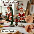 thumbnail image 2 of Wooden Christmas Swinger Decor - Festive Tabletop Santa Claus Ornament, Handcrafted Wooden Figurine for Mantel, Shelf, Ideal Gift Holiday Celebrations, 2 of 9