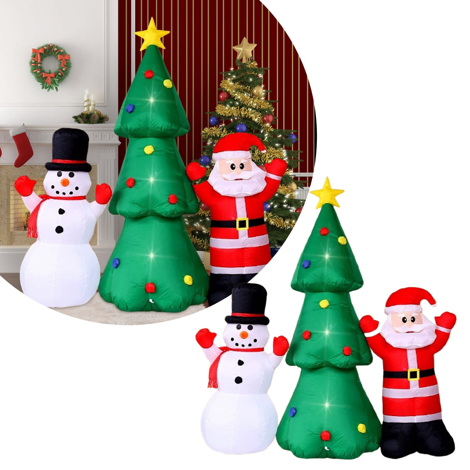 Inflatable YearsOutdoor Yard With Built In Lights Merry Family Holiday Display Garden Indoor And Outdoor Party