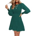 thumbnail image 1 of Femmes 2023 Décontracté Manches Longues Col Rond Élastique Taille Fluide Étagé Mini-Robe, 1 of 6