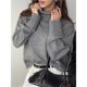 thumbnail image 5 of Suéter de Cuello Alto para Mujer, Jersey de Punto Grueso de Larga, Jersey Básico de Moda para Otoño e Invierno. Gris Oscuro L, 5 of 9