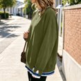 thumbnail image 4 of Hearthz Fake Two Piece Pullover Sweatshirts for Women Long Sleeve Striped Cuff Layered Crewneck Sweatshirt Women Fall Winter Warm Women's Pullover Sweaters, 4 of 5