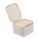 thumbnail image 2 of Joyero organizador de joyas Yinane para mujer 6 bolsillos terciopelo cremallera estuche almacenamiento cuero PU Beige, 2 of 8