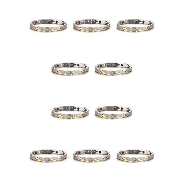 Sonducket magnética ajustable de aleación para hombres, texturizada con circulación mejorada de dragón, regalo dorado y plateado Oro y plata 10Conjunto